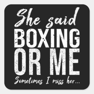 Boxing funny sports gift idea square sticker