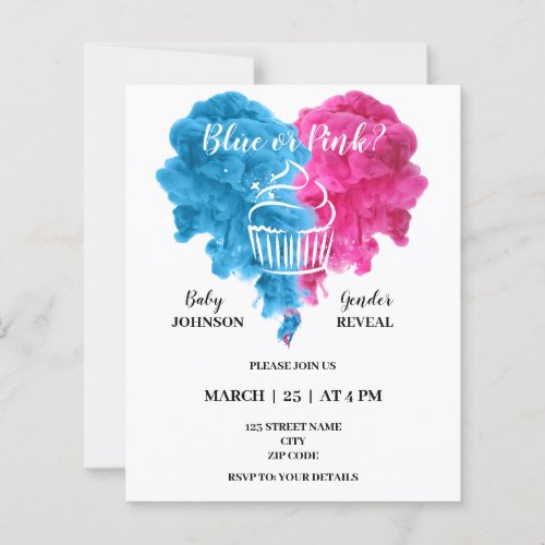 Boxing gender reveal party invitations