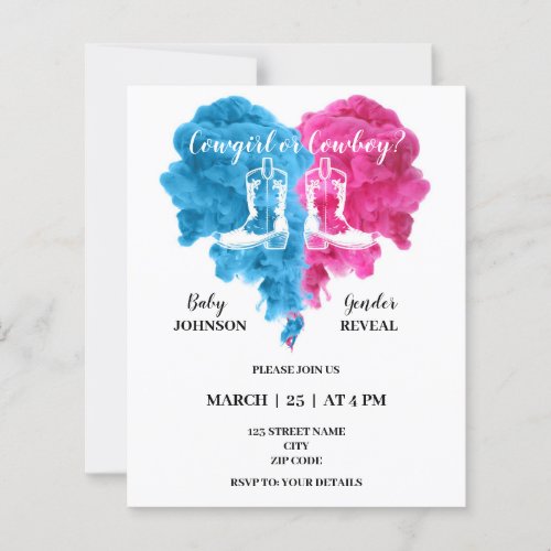 Boxing gender reveal party invitations