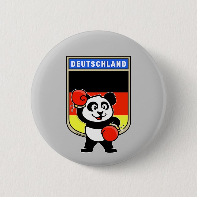 Boxing Germany Panda Pinback Button (Front)