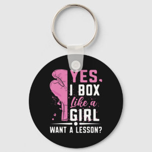 Boxing Girl Boxer Keychain