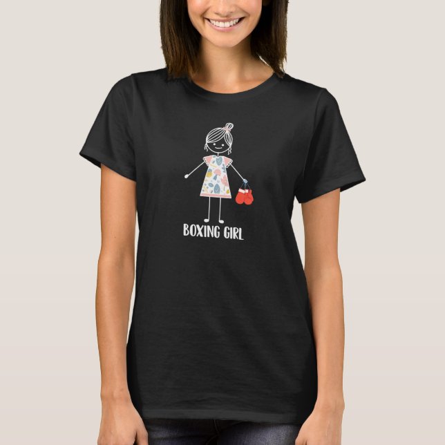 Boxing Girl Boxing Combat Sports Sparring Gloves B T-Shirt (Front)