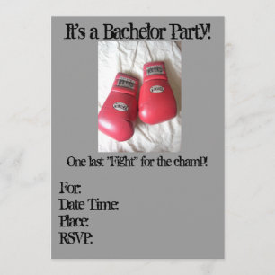 Boxing Glove BACHELOR Party Invitations