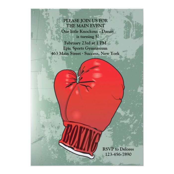 Boxing Glove Birthday Party Invitation