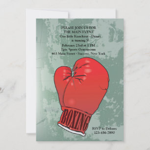 Boxing Glove Birthday Party Invitation