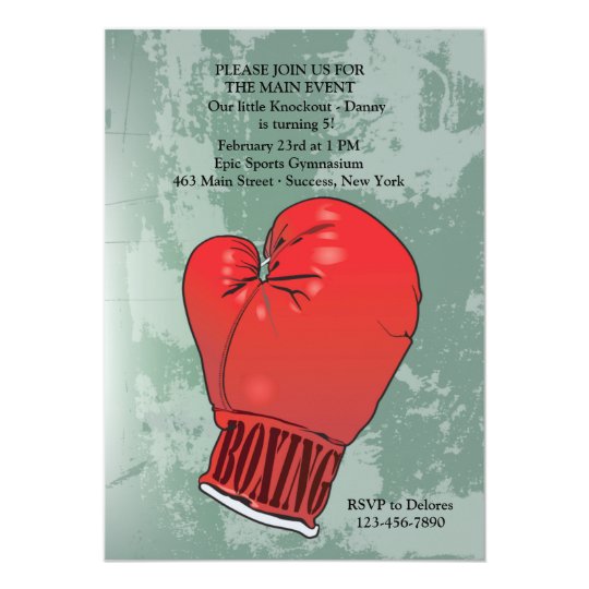 Boxing Glove Birthday Party Invitation | Zazzle.com