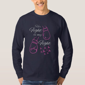 Boxing Glove Her Fight Is My Fight Breast Cancer  T-Shirt
