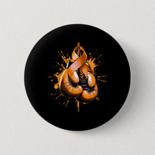 Boxing Glove Orange Ribbon Multiple Sclerosis Awar Button