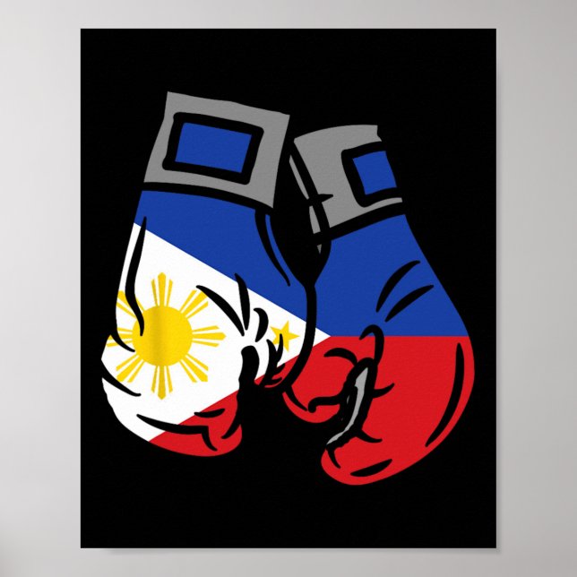 Boxing Glove With The Flag Of Philippines  Poster (Front)