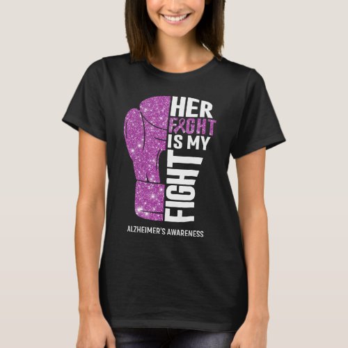 Boxing Gloves Alzheimers Warrior T_Shirt