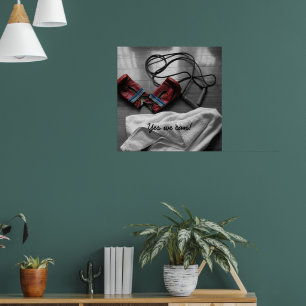 Boxing Gloves and Gym Theme Poster
