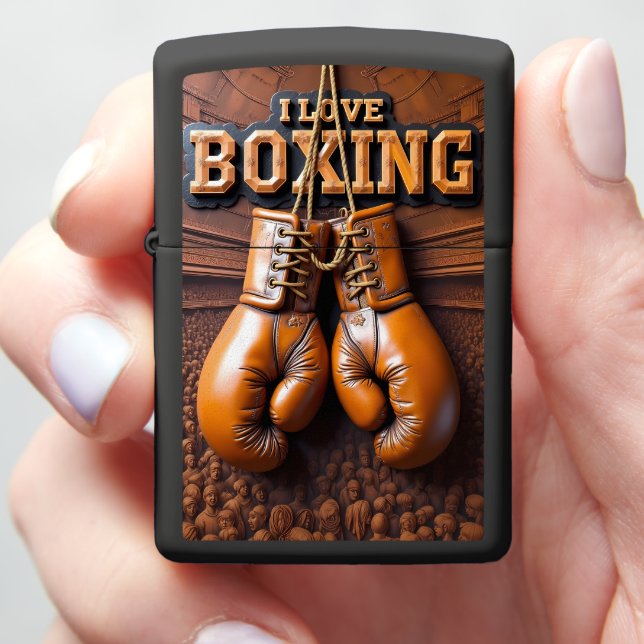 Boxing Gloves Arena Crowd Zippo Lighter (In Hand)