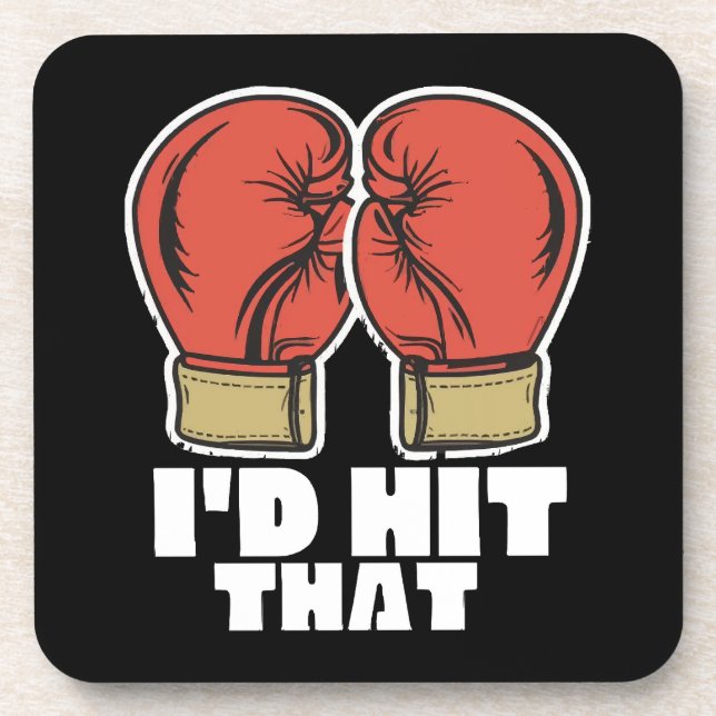 Boxing gloves beverage coaster (Front)