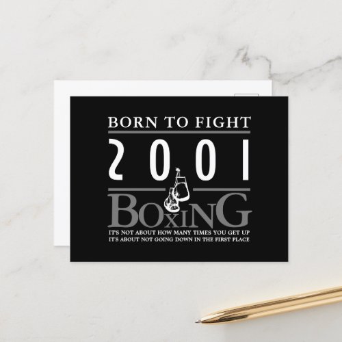 Boxing Gloves Born to Fight Postcard