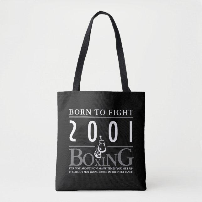 Boxing Gloves, Born to Fight Tote Bag (Front)