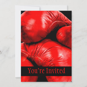 Boxing Gloves Boxer Grunge Style Invitation