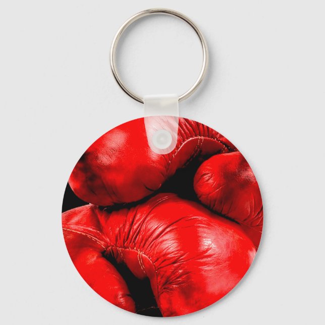 Boxing Gloves Boxer Grunge Style Keychain (Front)