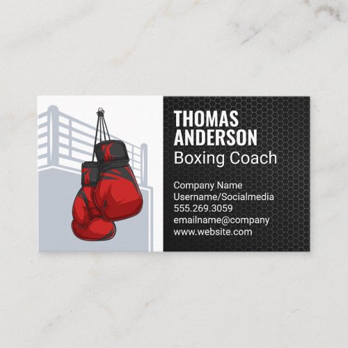 Boxing Gloves  Boxing Ring Business Card