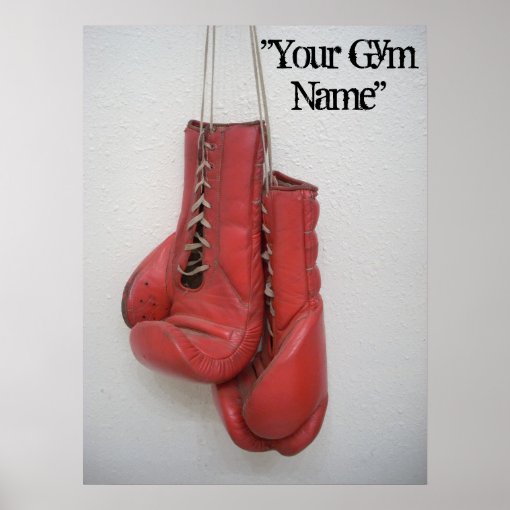 Boxing Gloves Canvas, Add your Gym name! Poster Zazzle