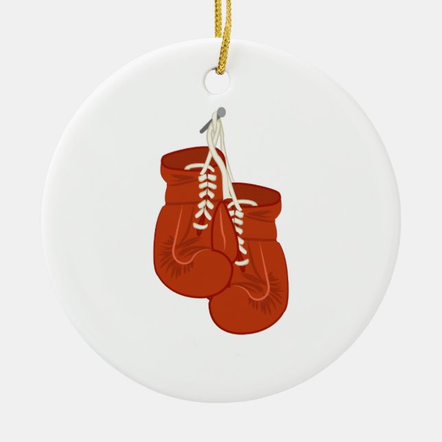 Boxing Gloves Ceramic Ornament (Front)