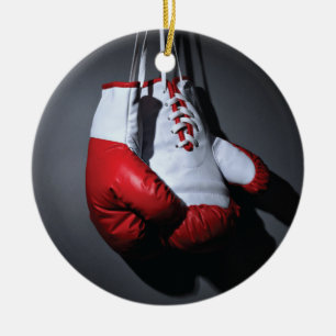 Boxing gloves ceramic ornament