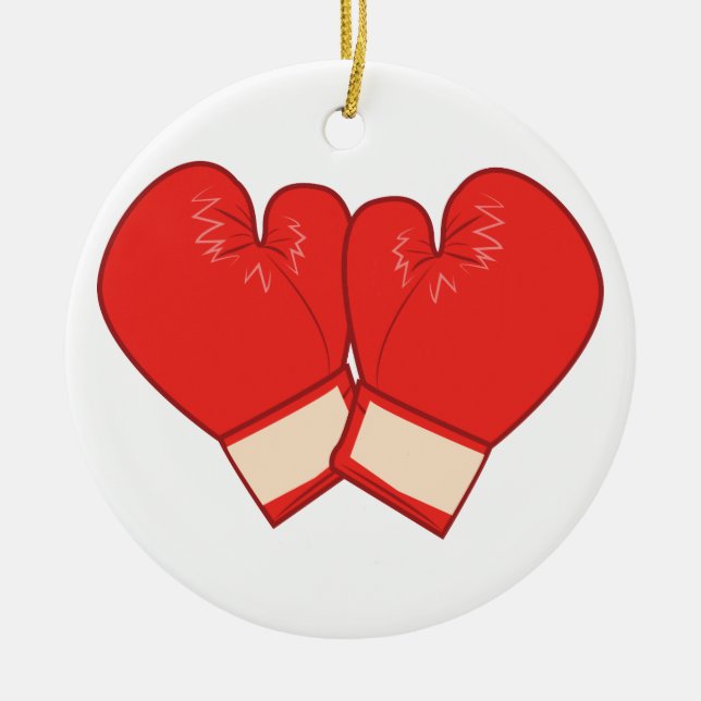 Boxing Gloves Ceramic Ornament (Front)