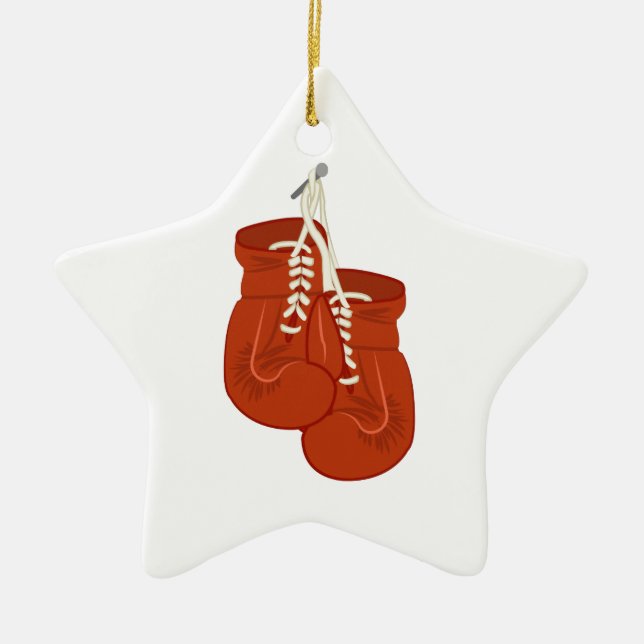 Boxing Gloves Ceramic Ornament (Front)
