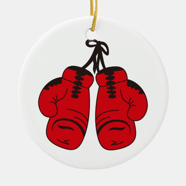 Boxing Gloves Ceramic Ornament (Front)