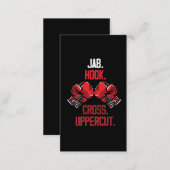 Boxing Gloves Commands Jab Hook Cross Uppercut Business Card (Front/Back)