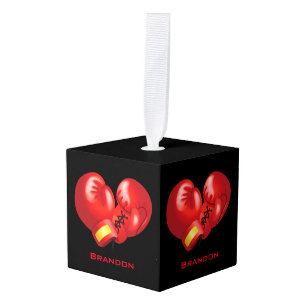 Boxing Gloves Design Cube Ornament. Ornament