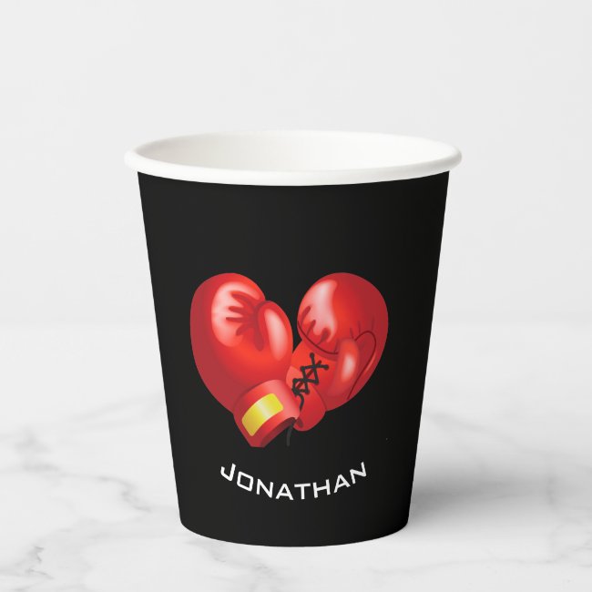 Boxing Gloves Design Paper Cup