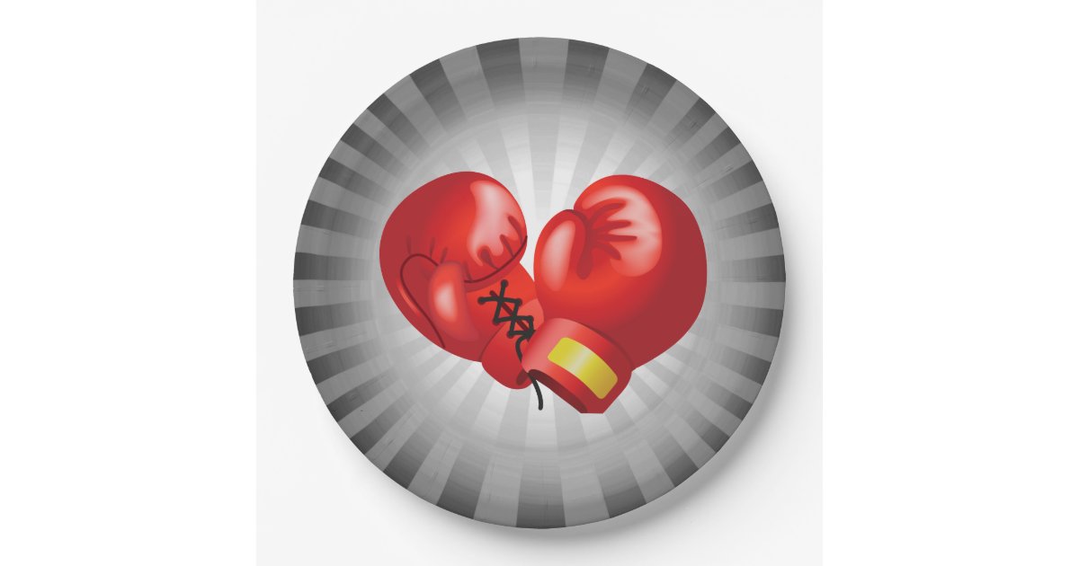 Boxing Gloves Design Paper Party Plate Zazzle
