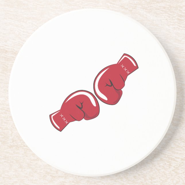 Boxing Gloves Drink Coaster (Front)