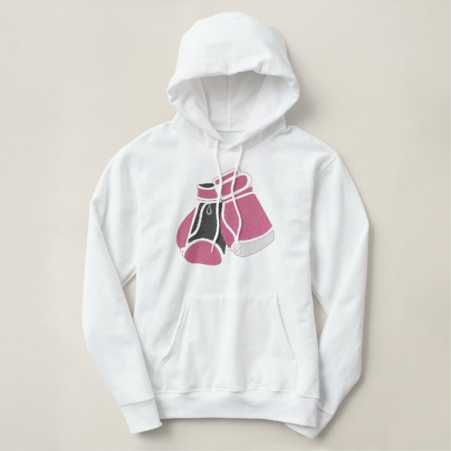 Boxing Gloves Embroidered Hoodie (Design Front)