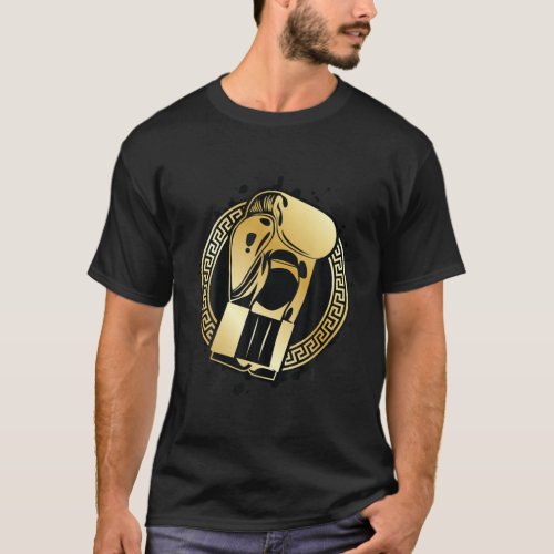 Boxing Gloves Gold Fighter Symbol Winner Punch Gym T_Shirt