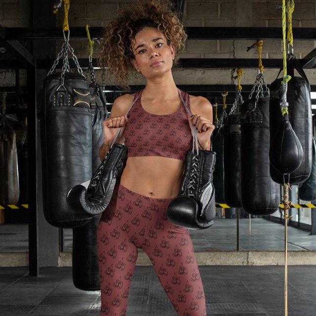 Boxing Gloves Hanging Pattern Vintage Sport Leggings (Creator Uploaded)