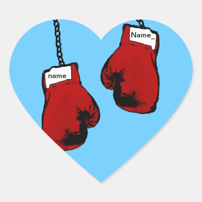 Boxing Gloves Heart Sticker (Front)