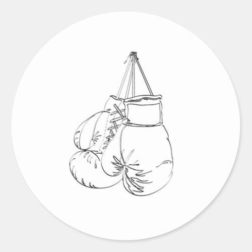 Boxing Gloves II Classic Round Sticker