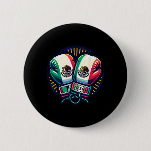 Boxing Gloves Mexico Boxing Vintage Mexican Flag Button