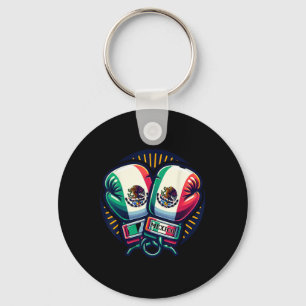 Boxing Gloves Mexico Boxing Vintage Mexican Flag Keychain
