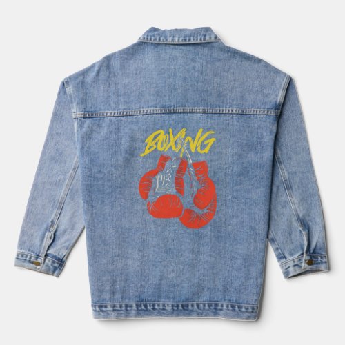 Boxing Gloves MMA Fighting Fighter Boxer  Denim Jacket