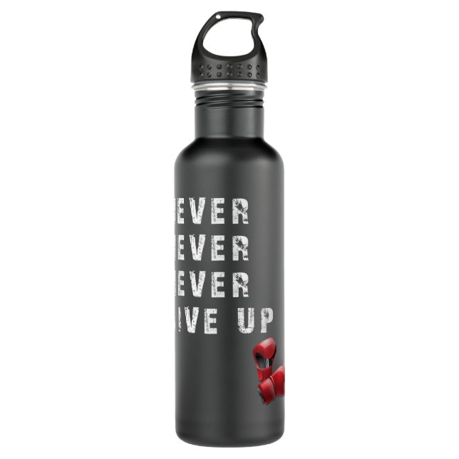 Boxing Gloves Never Give Up T shirts 881 Stainless Steel Water Bottle (Front)