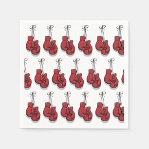 Boxing Gloves Paper Napkins, Fight Night Birthday Napkins