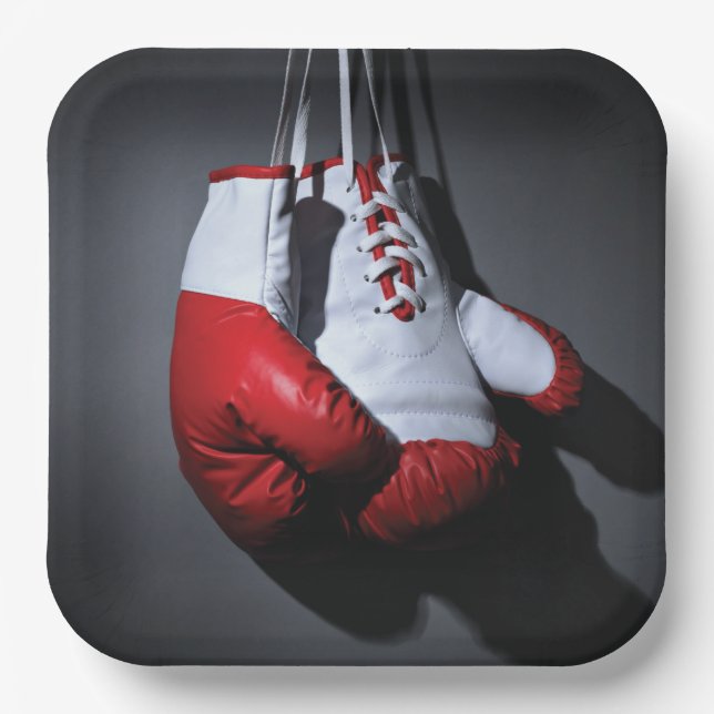Boxing gloves paper plates (Front)