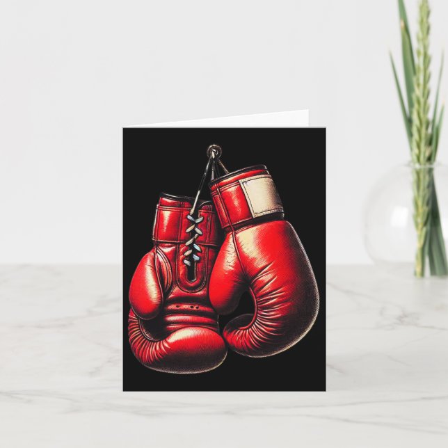 Boxing Gloves Red Boxing Sport Boxer Kickboxing  Card (Front)