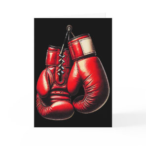 Boxing Gloves Red Boxing Sport Boxer Kickboxing  Card