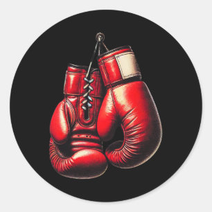 Boxing Gloves Red Boxing Sport Boxer Kickboxing Classic Round Sticker