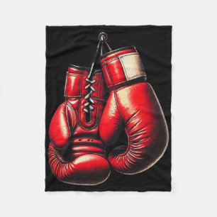 Boxing Gloves Red Boxing Sport Boxer Kickboxing Fleece Blanket