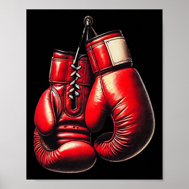 Boxing Gloves Red Boxing Sport Boxer Kickboxing  Poster (Front)