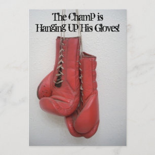 Boxing Gloves Retirement Party Invitations